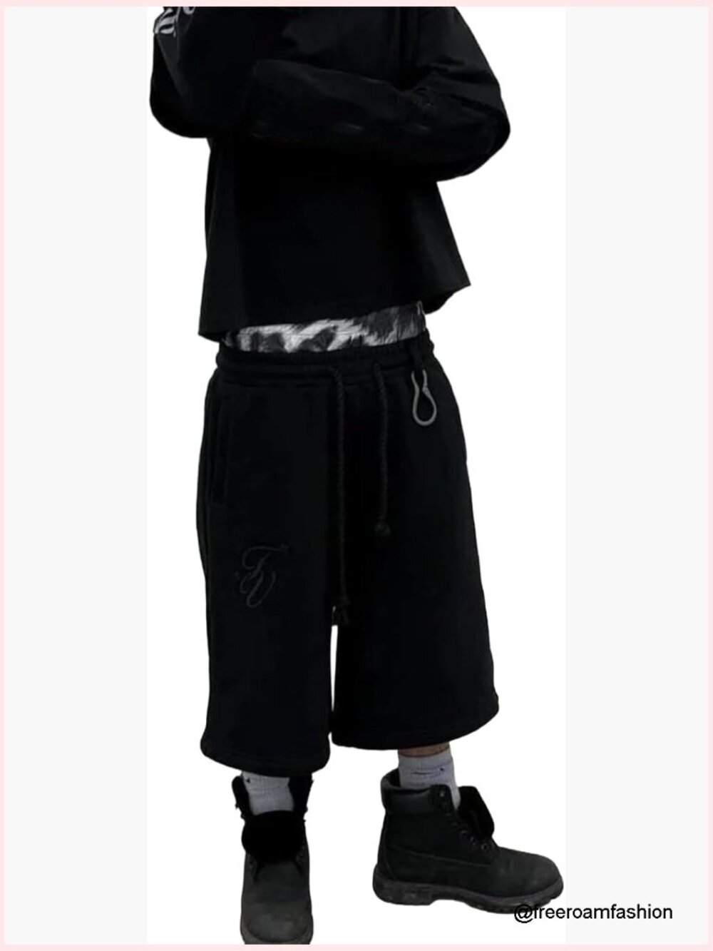 Baggy Double Waisted Sweat Shorts Y2K Streetwear Casual Hip Pop